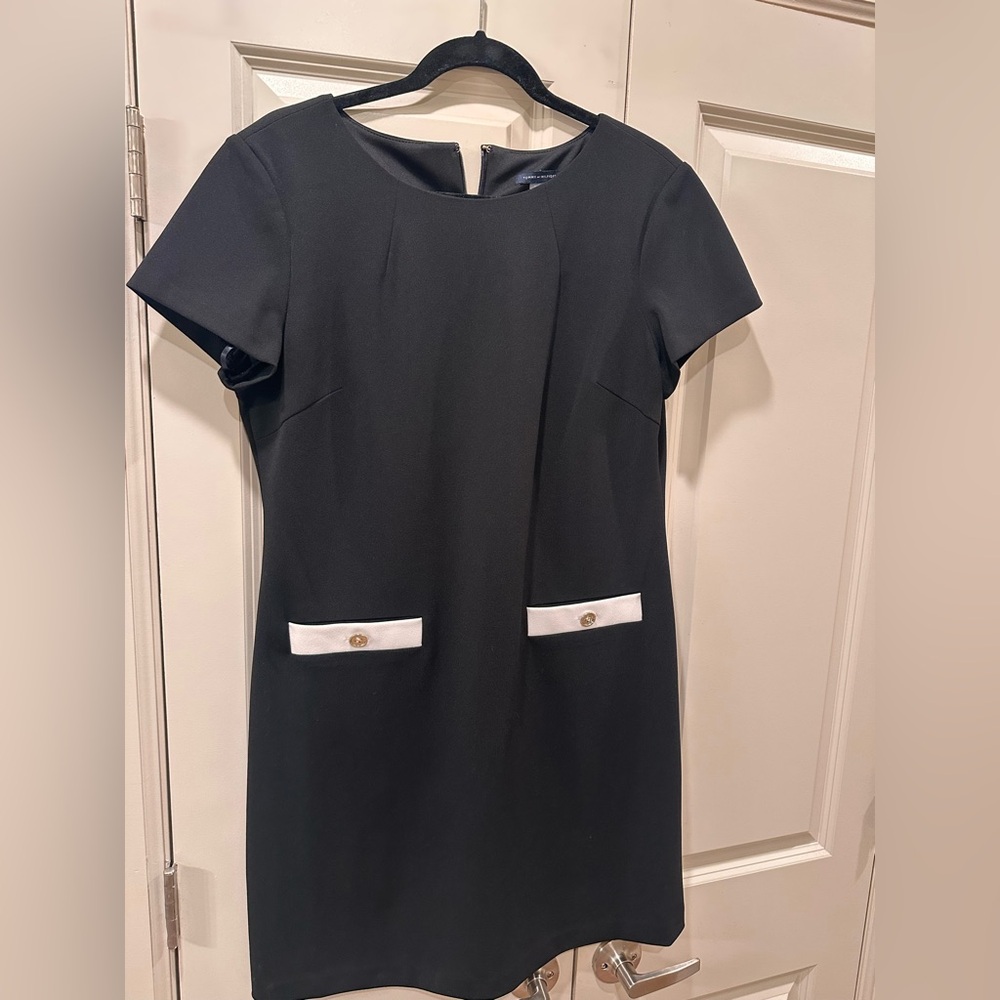 Tommy Hilfiger Black Mini Dress with White Details